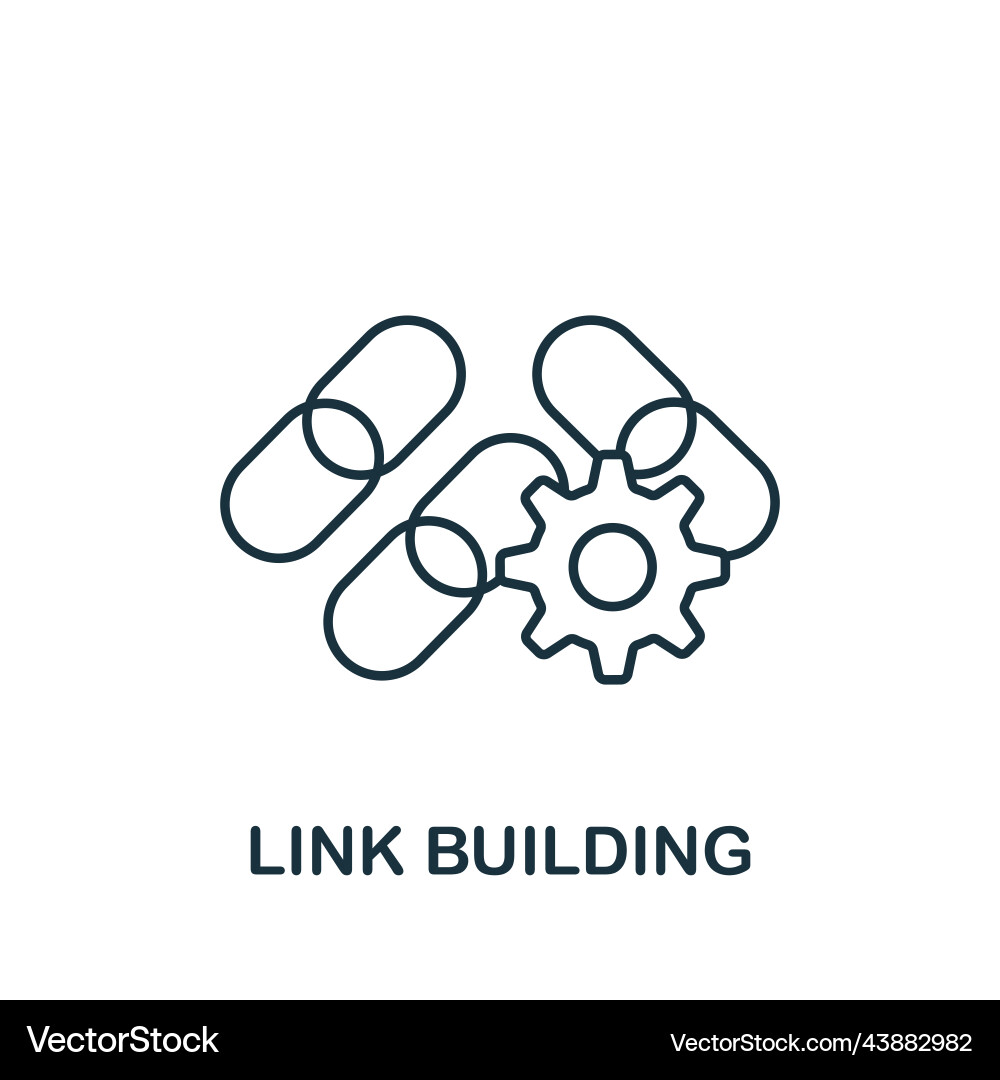 Link building icon line simple web development Vector Image