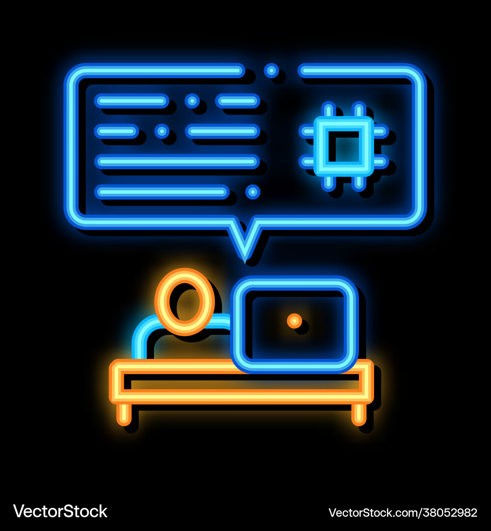 Programming code neon glow icon Programming code neon glow icon vector image