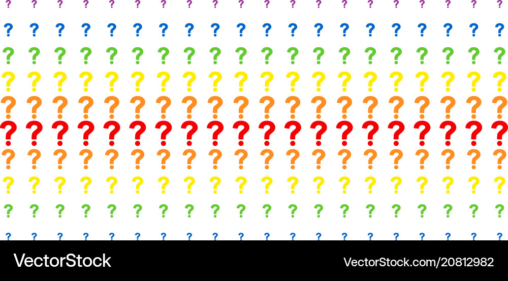 Question shape halftone spectral array Question shape halftone spectral array vector image