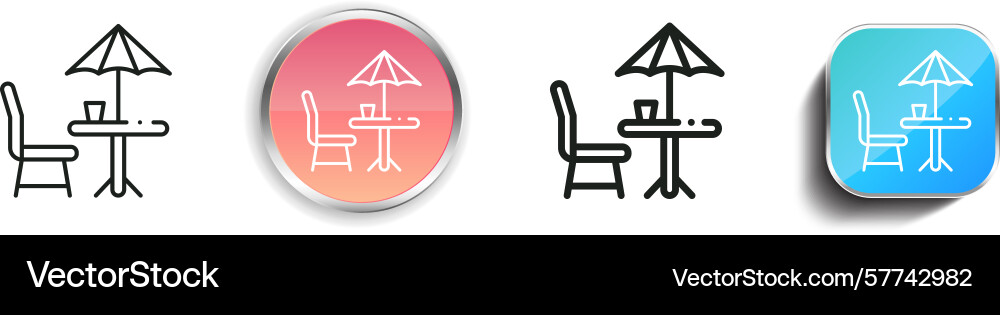 Restaurant icon thin linear regular and button Restaurant icon thin linear regular and button vector image