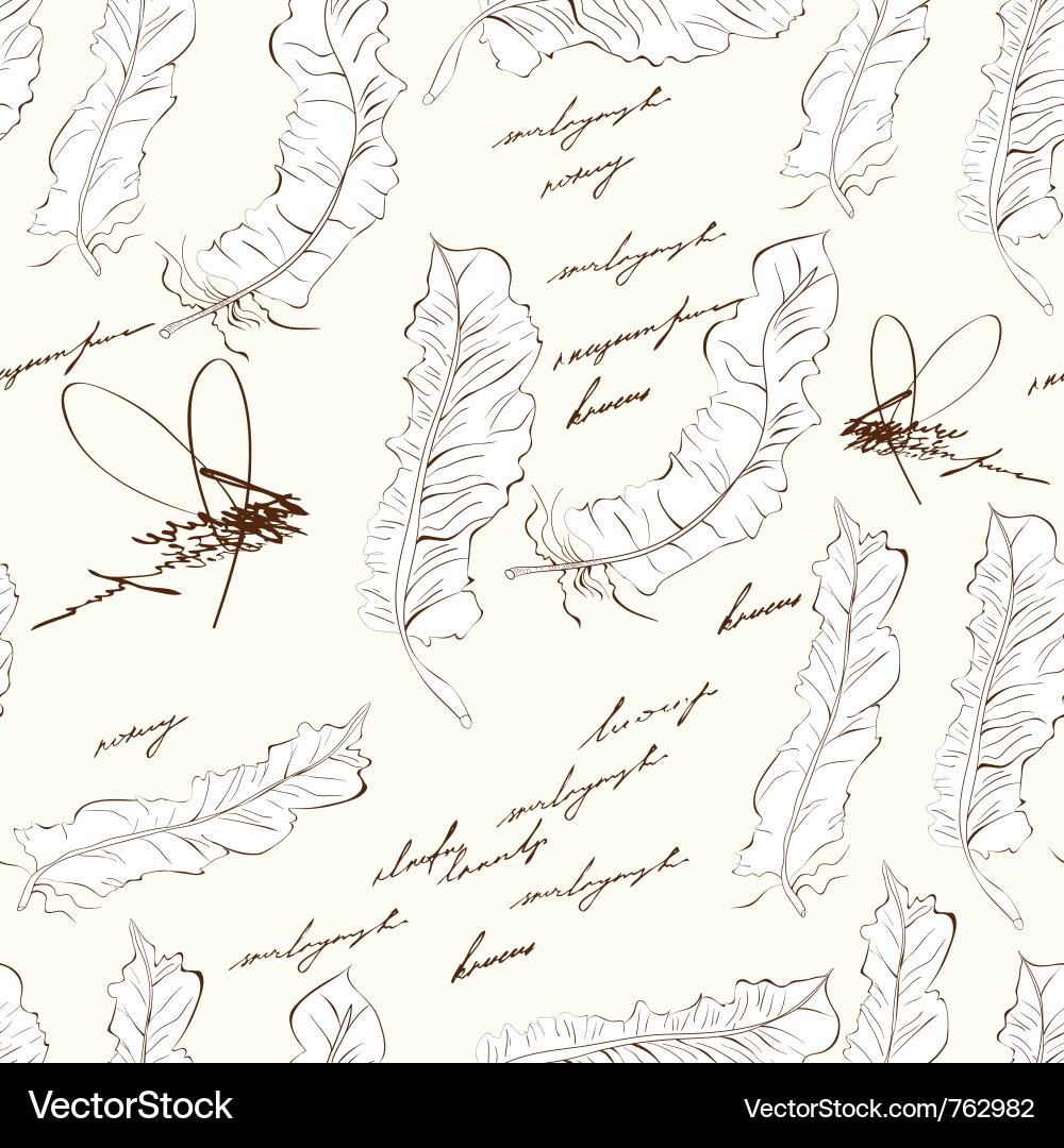 Seamless pattern with feather vector image
