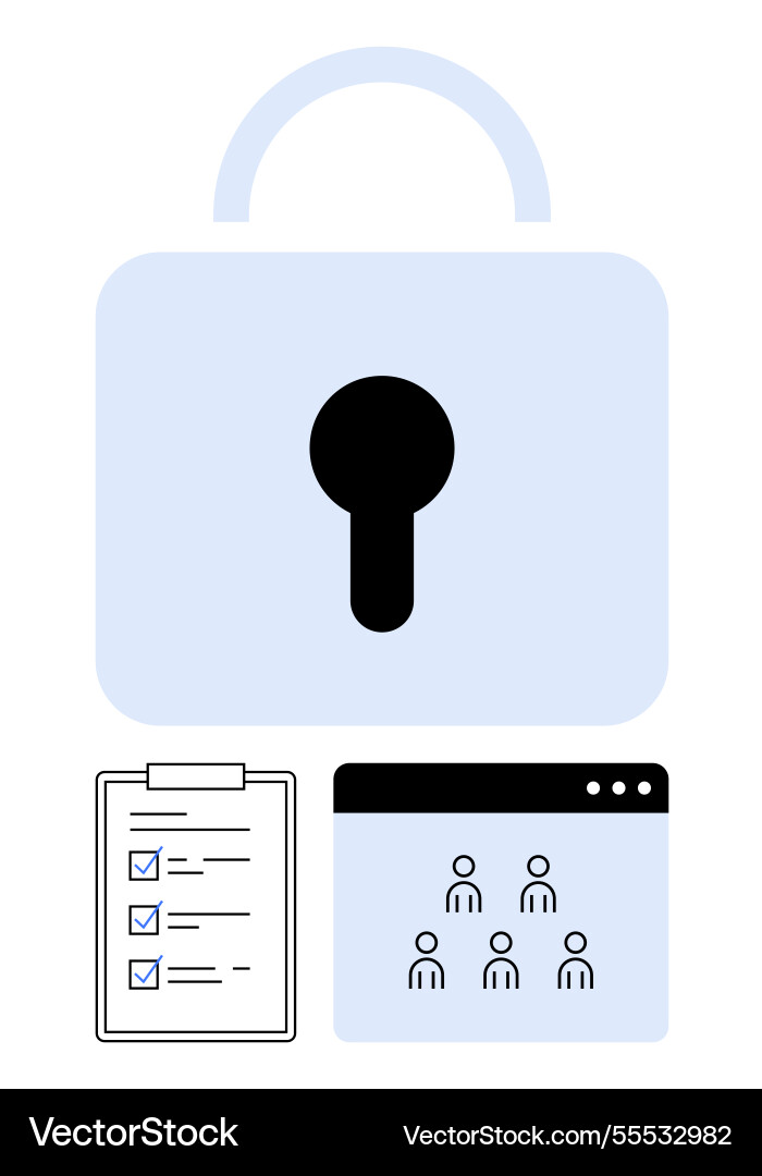 Secured access with checklist and user management Secured access with checklist and user management Vector Image