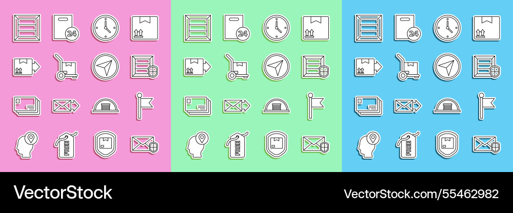 Set line envelope with shield location marker Set line envelope with shield location marker vector image