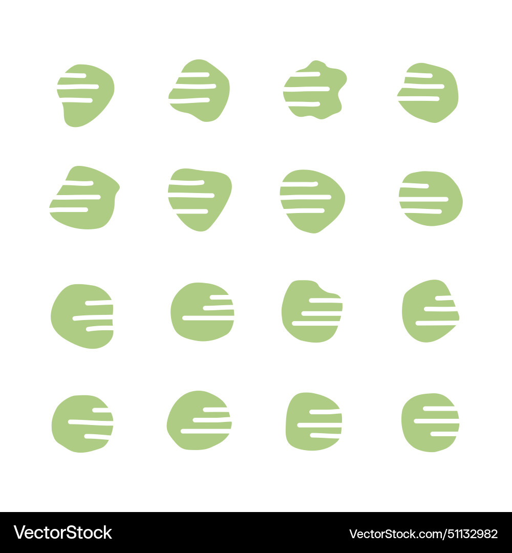Set of round blob and lines isolated Set of round blob and lines isolated vector image