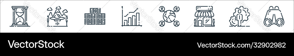 Startup line icons linear set quality Startup line icons linear set quality vector image