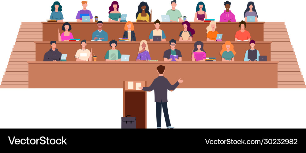 Students in a Lecture Hall Vector Image