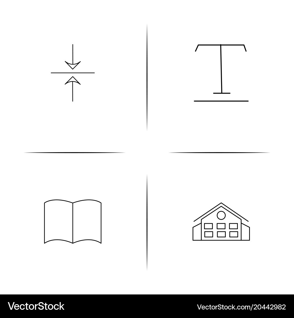 Web and text simple linear icon setsimple outline Vector Image