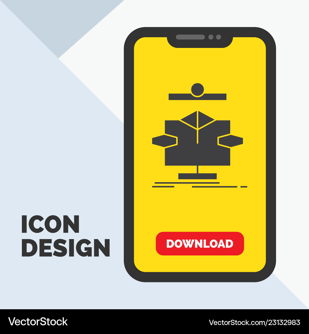 Algorithm chart data diagram flow glyph icon Algorithm chart data diagram flow glyph icon vector image