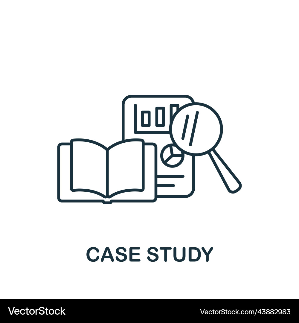 Case study icon line simple web development Vector Image