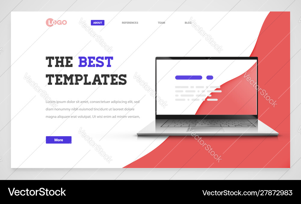 Clean and modern website template Clean and modern website template vector image