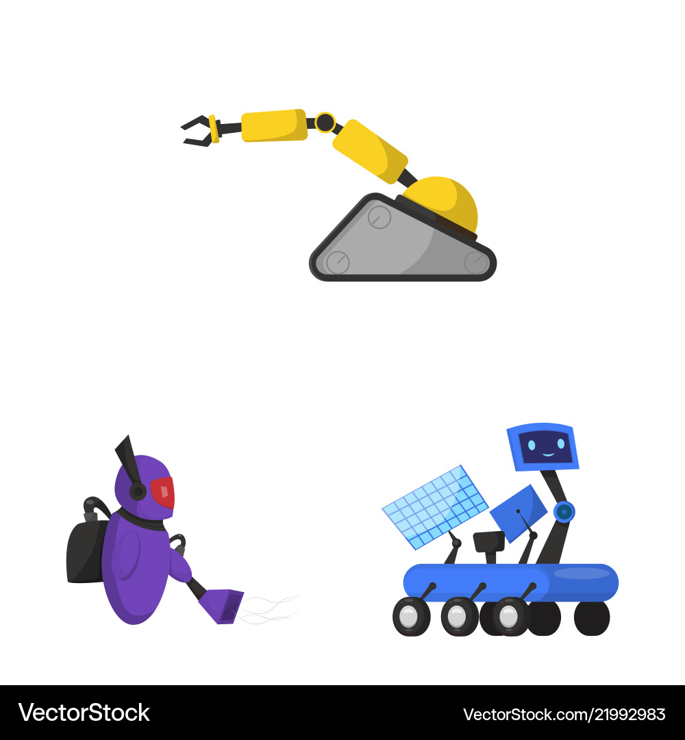 Design of robot and factory symbol Vector Image