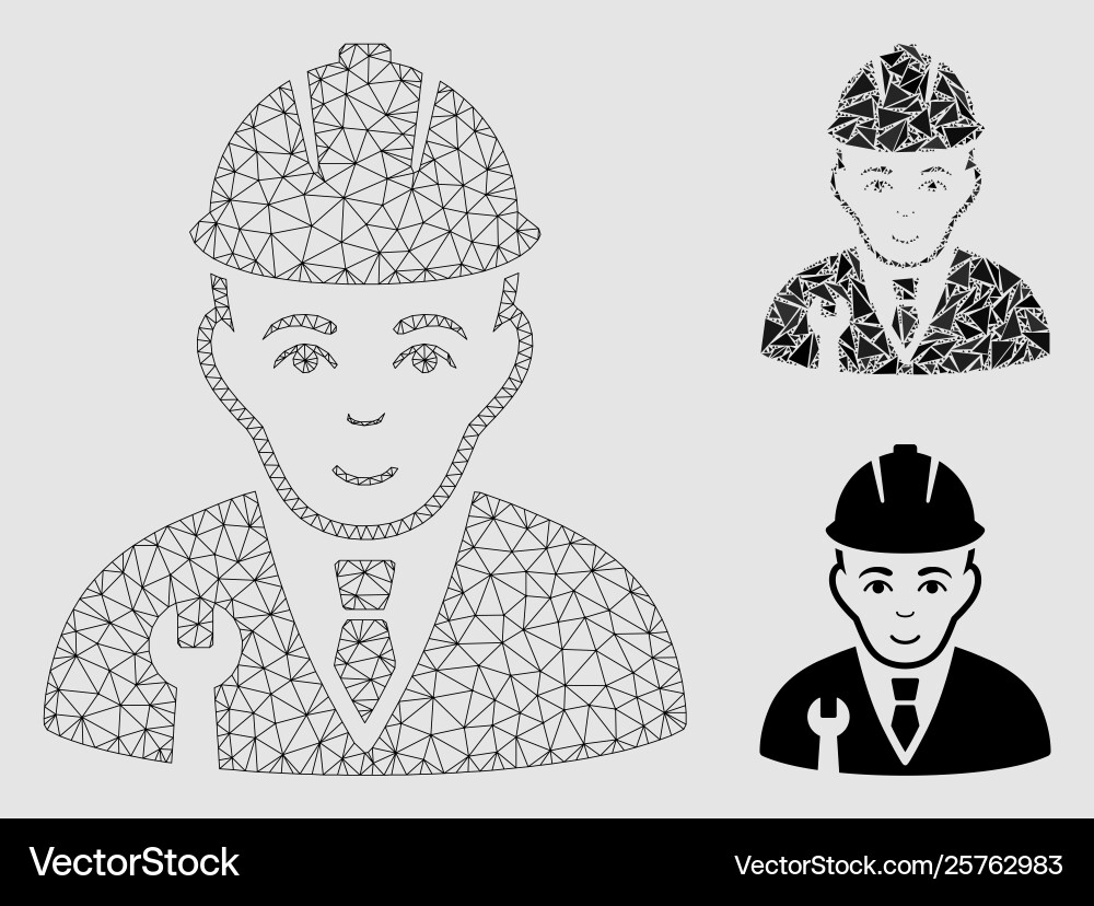 Developer mesh 2d model and triangle mosaic Developer mesh 2d model and triangle mosaic vector image