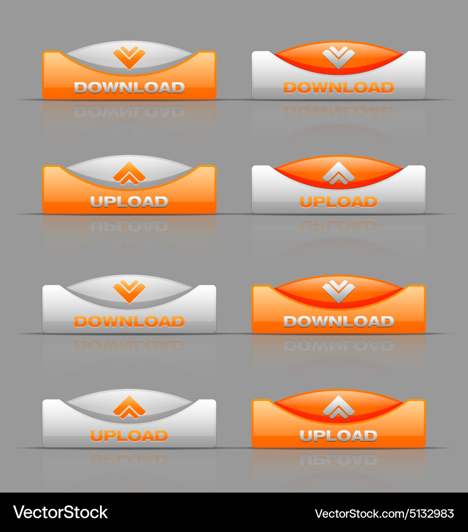 Download and upload buttons vector image