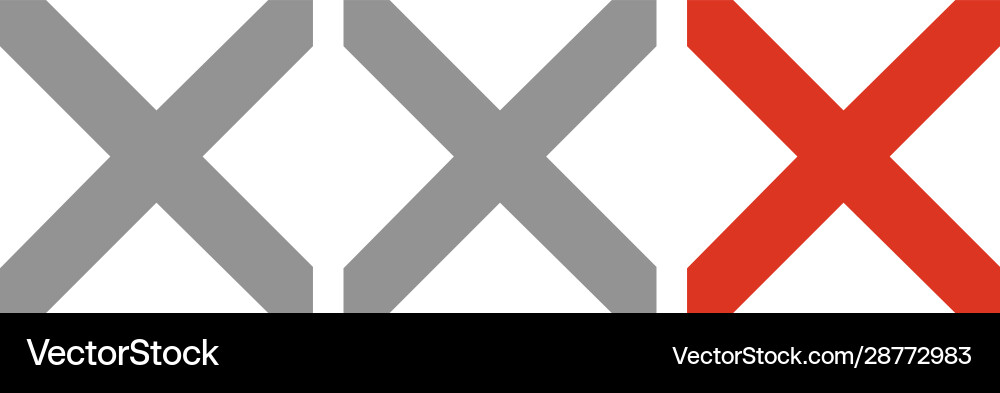 Exit cross sign element red x icon isolated Exit cross sign element red x icon isolated vector image
