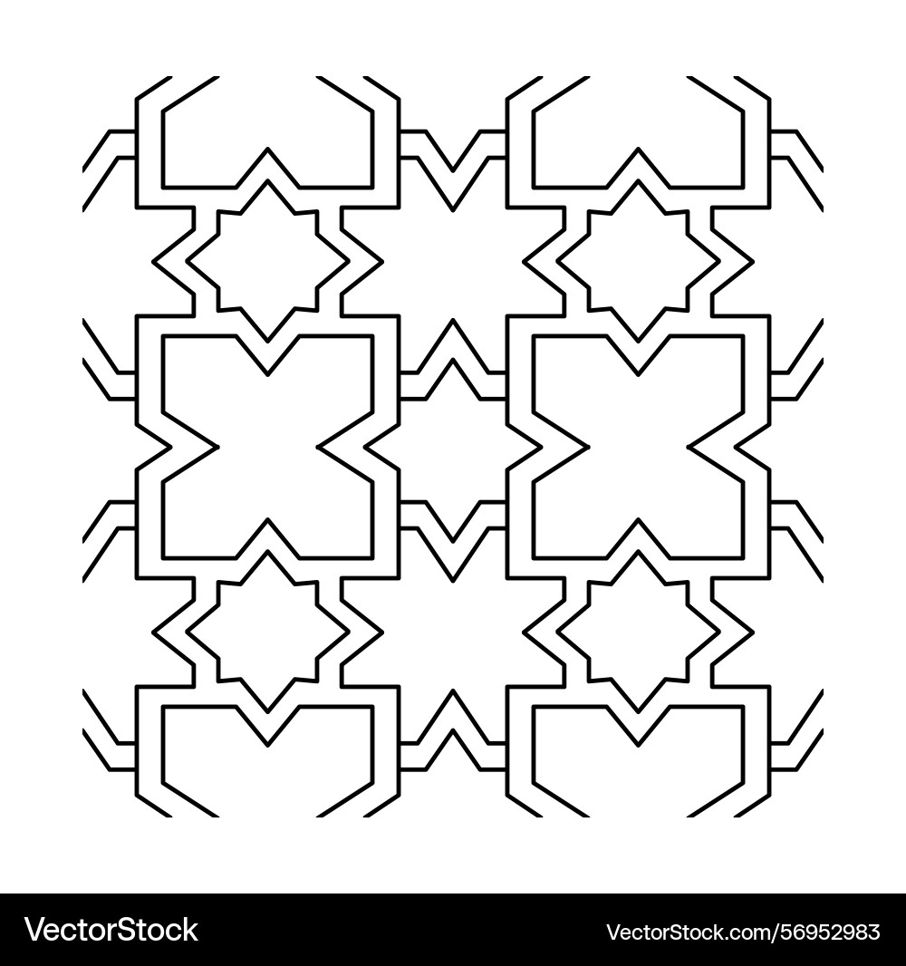 Geometric black line art pattern grid Vector Image