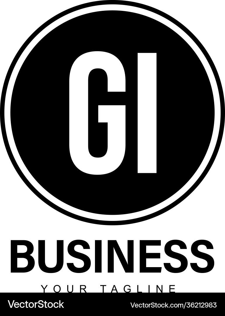 Gi initial a logo design with abstract style Gi initial a logo design with abstract style Vector Image