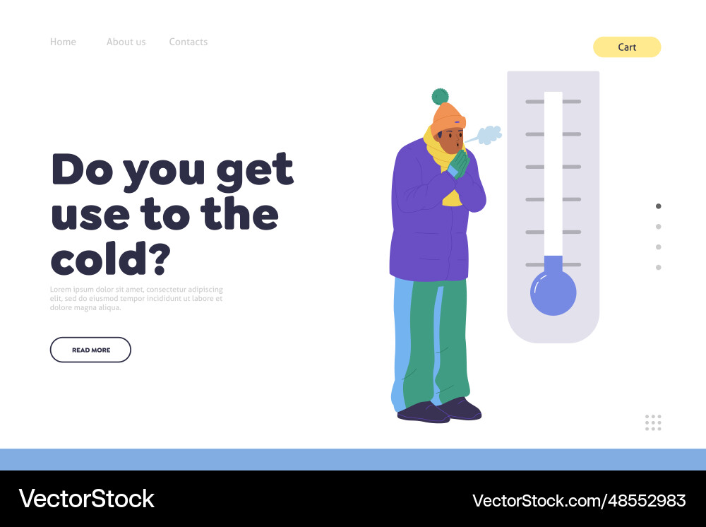 Landing page website template with do you get use Landing page website template with do you get use Vector Image