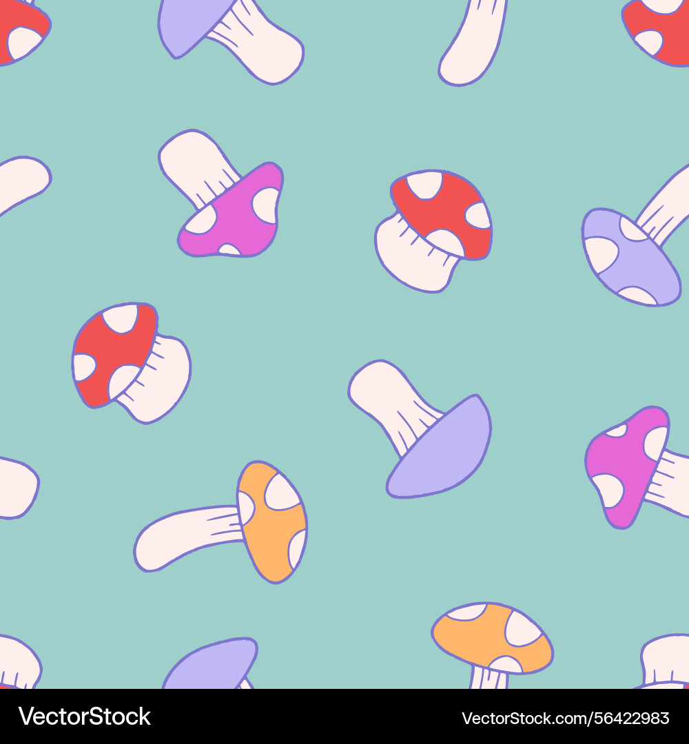 Mushroom seamless pattern background for surface Mushroom seamless pattern background for surface vector image
