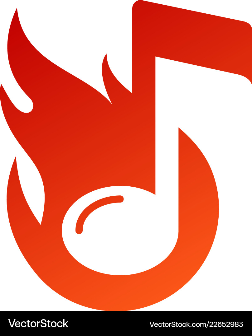 Music Flame Logo Icon Vector Image