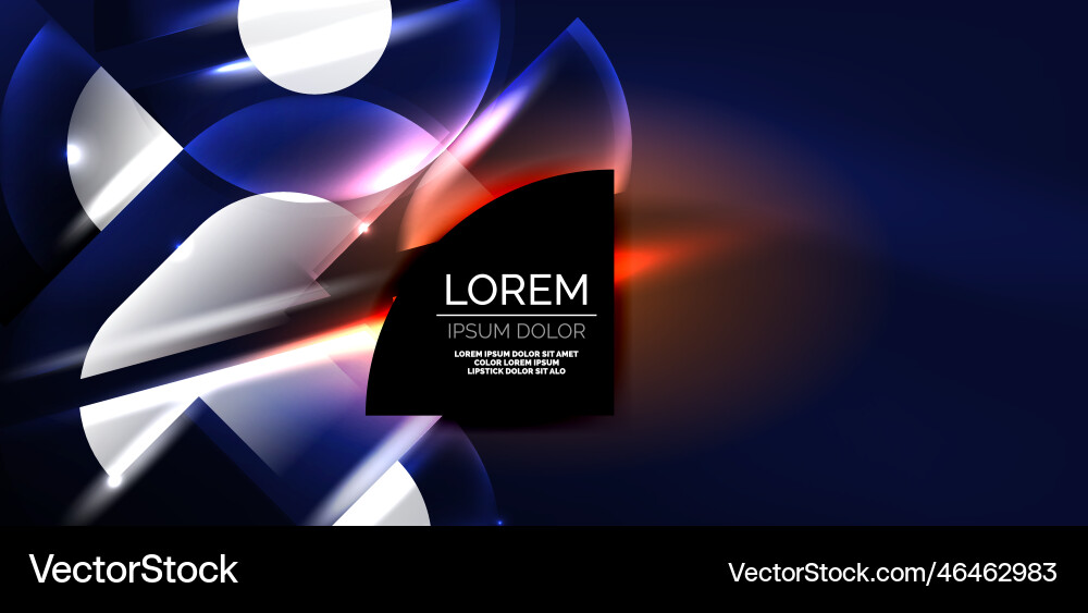 Neon round shapes lines and triangle elements hi Vector Image