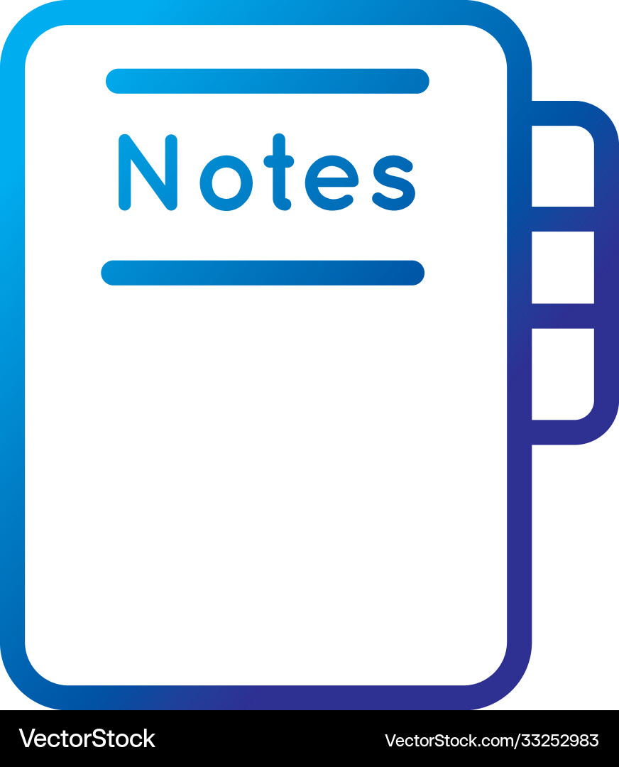 Notes folder files gradient style icon Notes folder files gradient style icon vector image