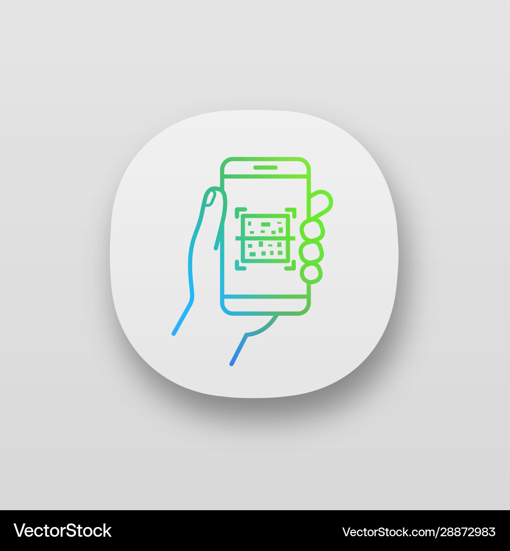 Qr code smartphone scanner app icon Qr code smartphone scanner app icon vector image