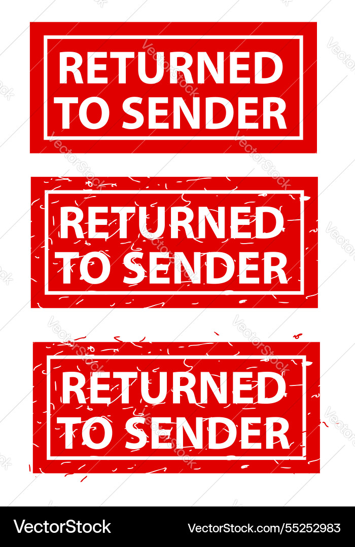 Returned to sender simple rust dirty red Vector Image