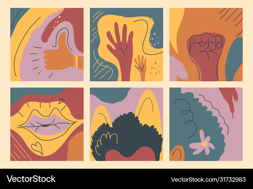 Set abstract backgrounds drawn with various vector image