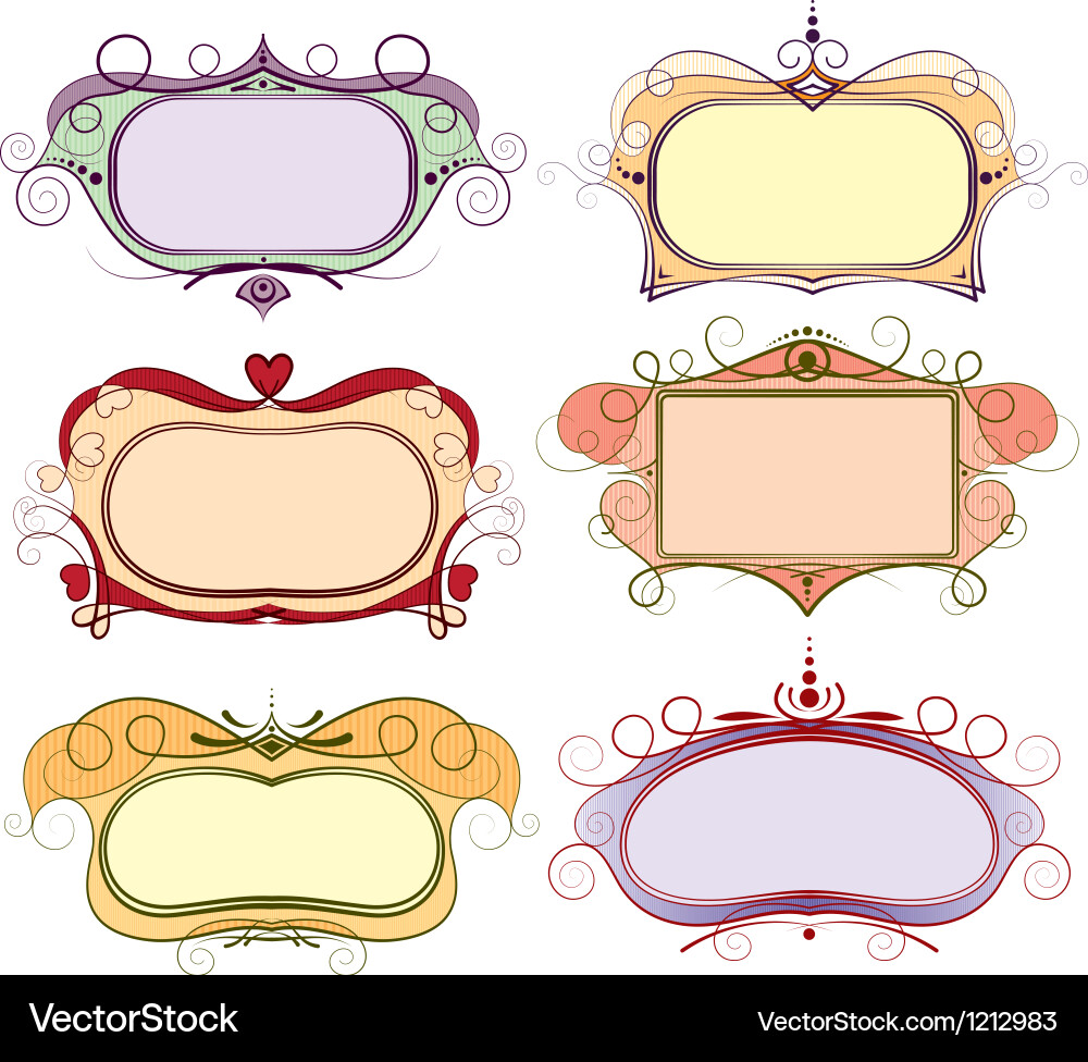 Set of multi colored frame vector image
