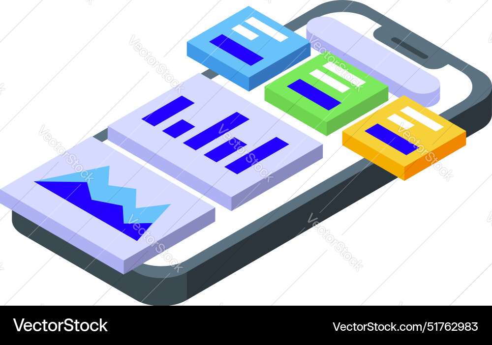Smartphone showing concept of web design Smartphone showing concept of web design Vector Image