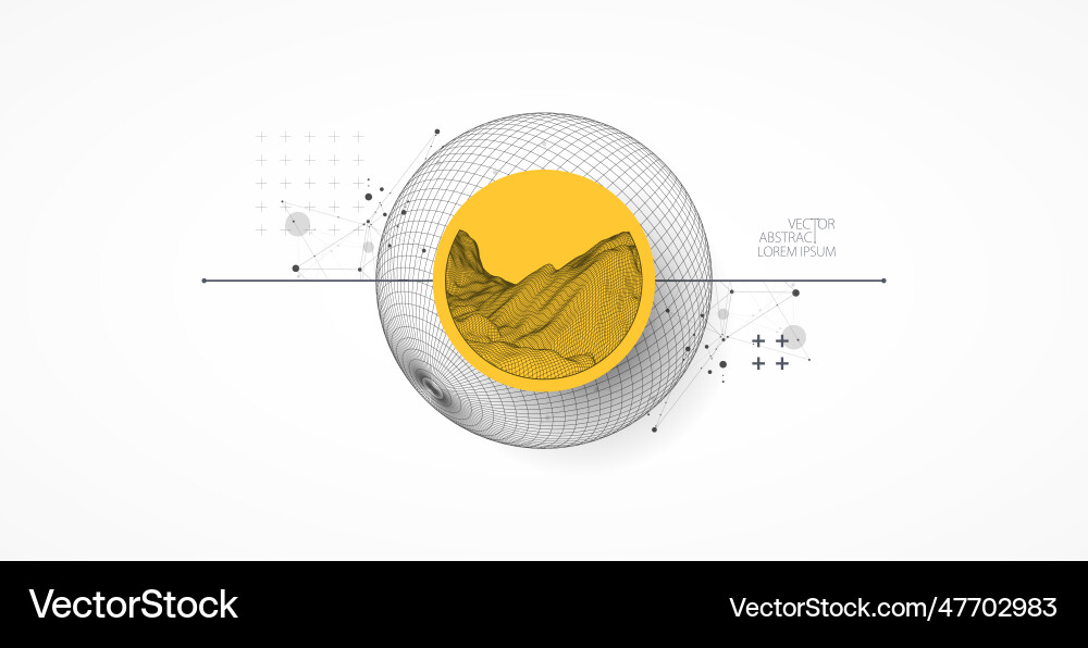Sphere theme with connected lines in technology Sphere theme with connected lines in technology Vector Image