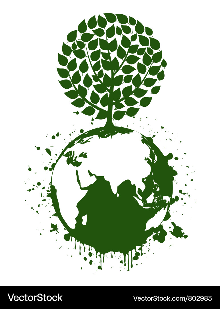 Tree a planet vector image