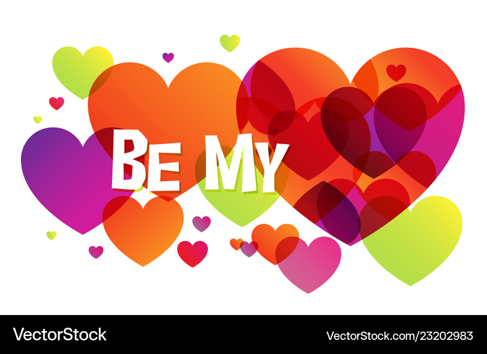 Valentine greeting card in trendy colortransition Valentine greeting card in trendy colortransition vector image