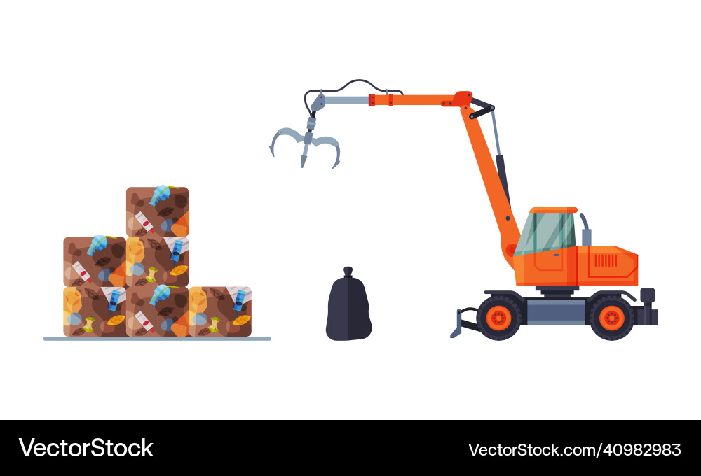 Waste management or garbage processing Vector Image