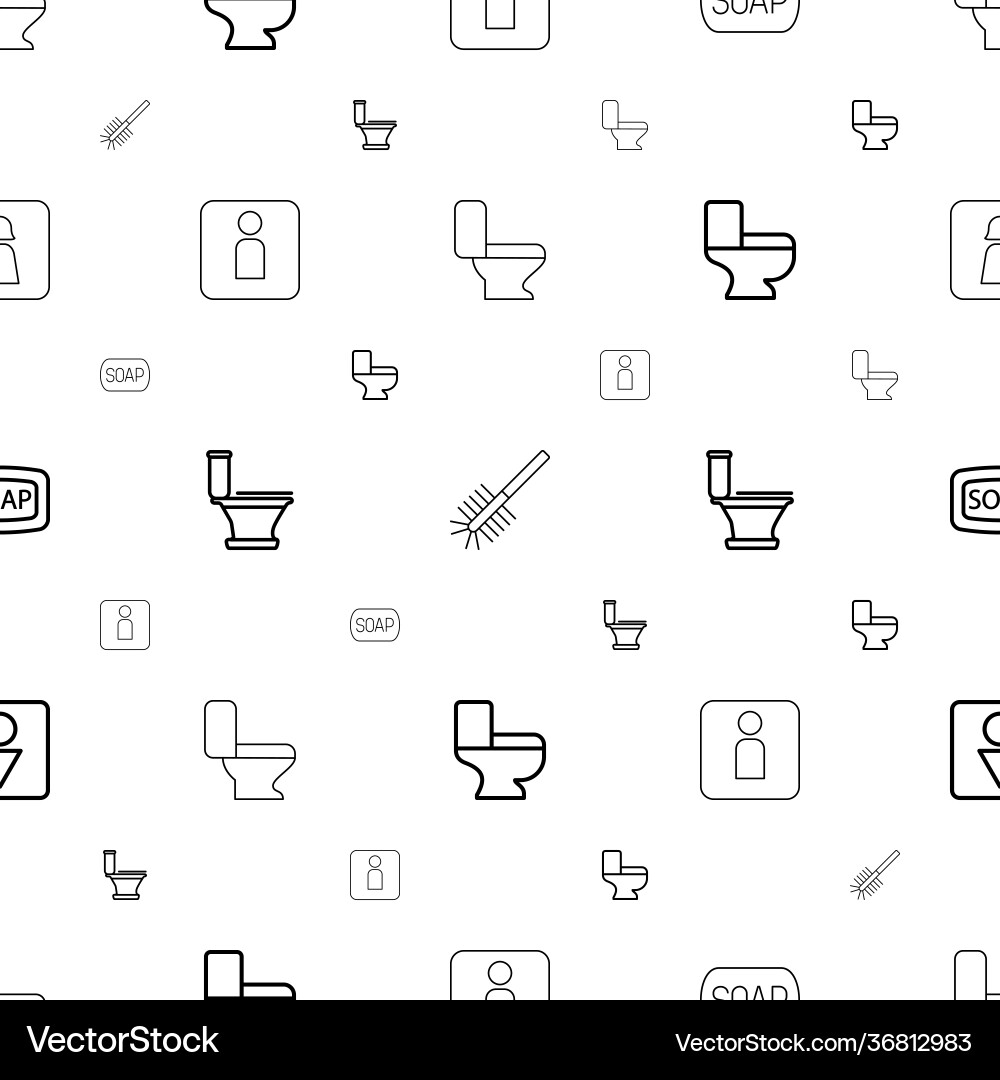 Wc icons pattern seamless white background vector image