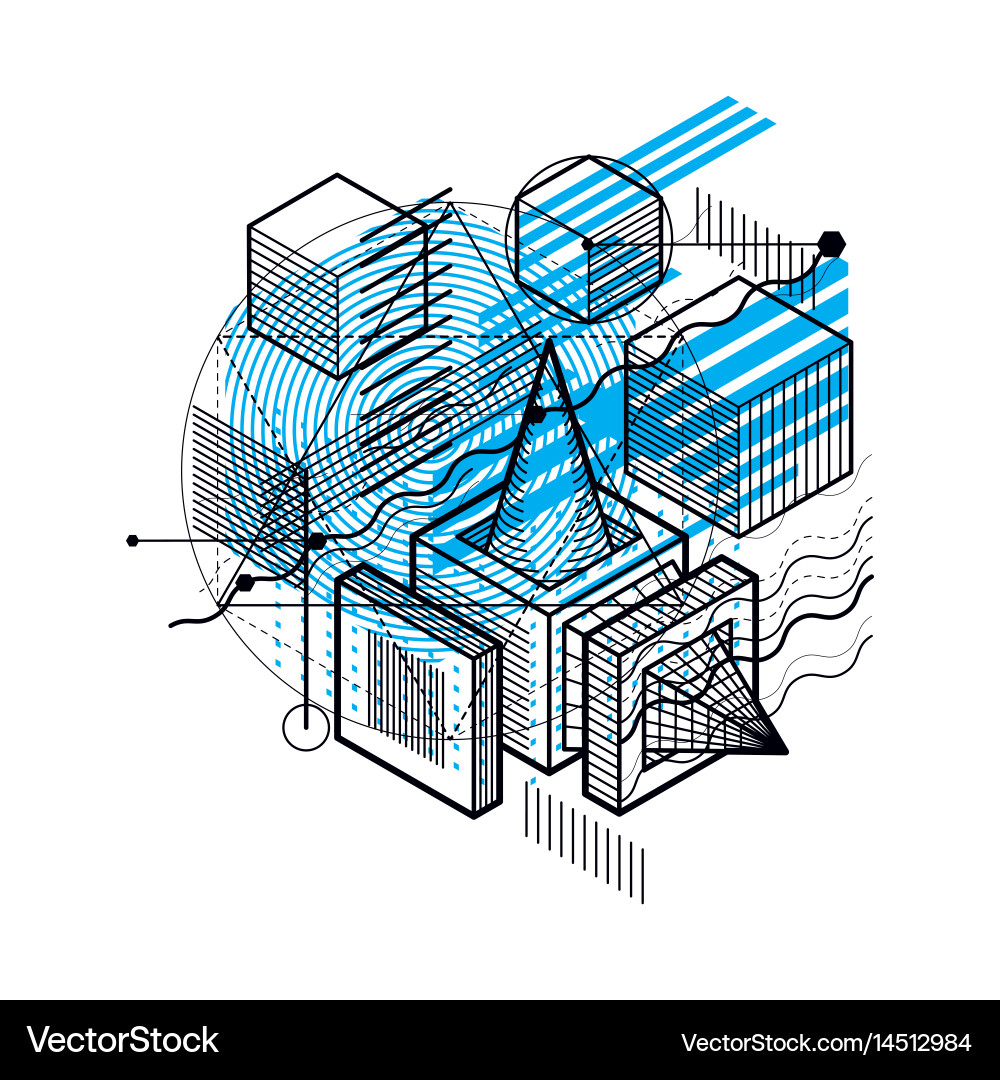 3d abstract isometric background layout of cubes vector image
