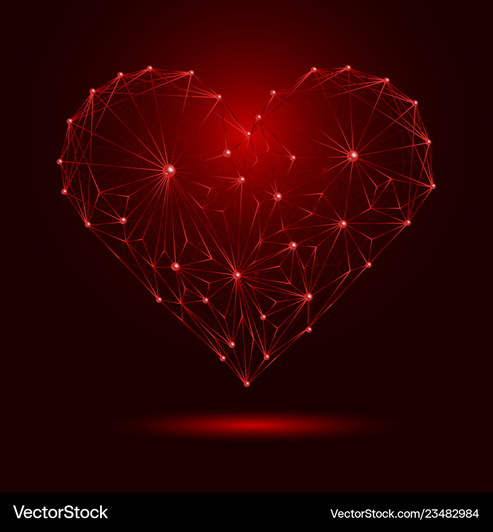 Abstract polygonal heart from points and lines Abstract polygonal heart from points and lines vector image