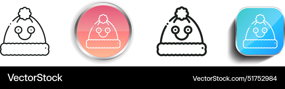 Beanie icon thin linear regular and button style vector image