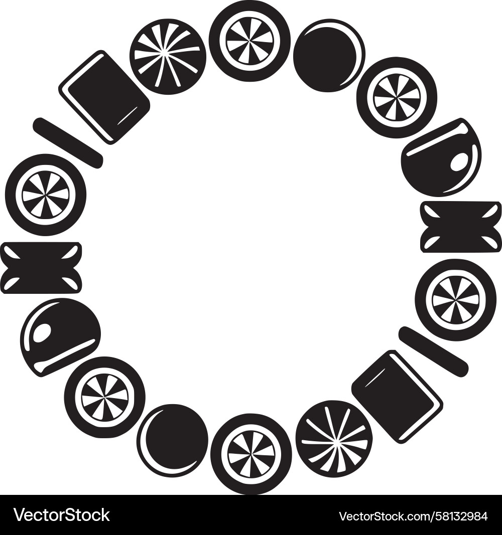 Circular Tire Block Pattern Vector Image