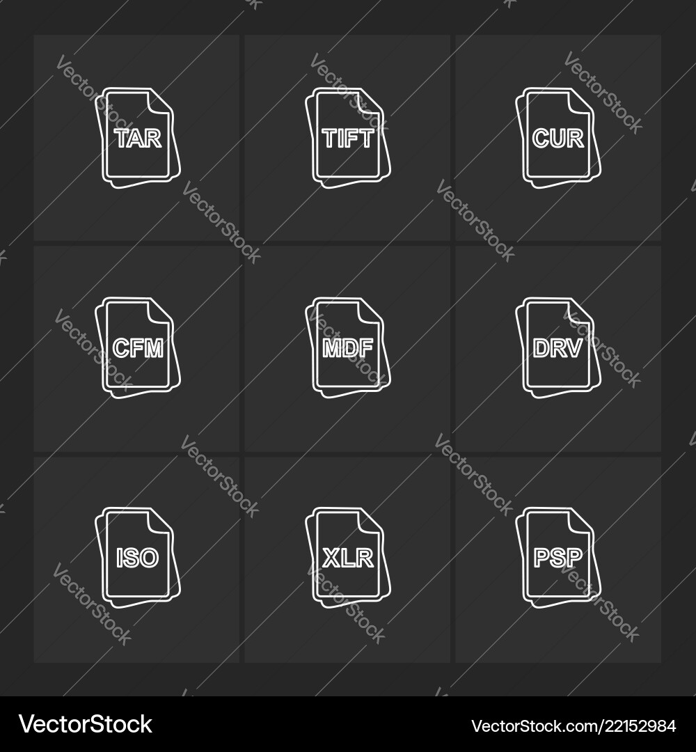 File type files documents eps icons set vector image