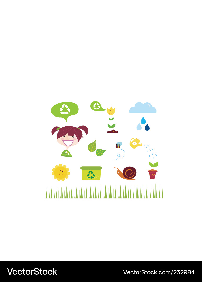 Garten-Icons Set Vektorbild