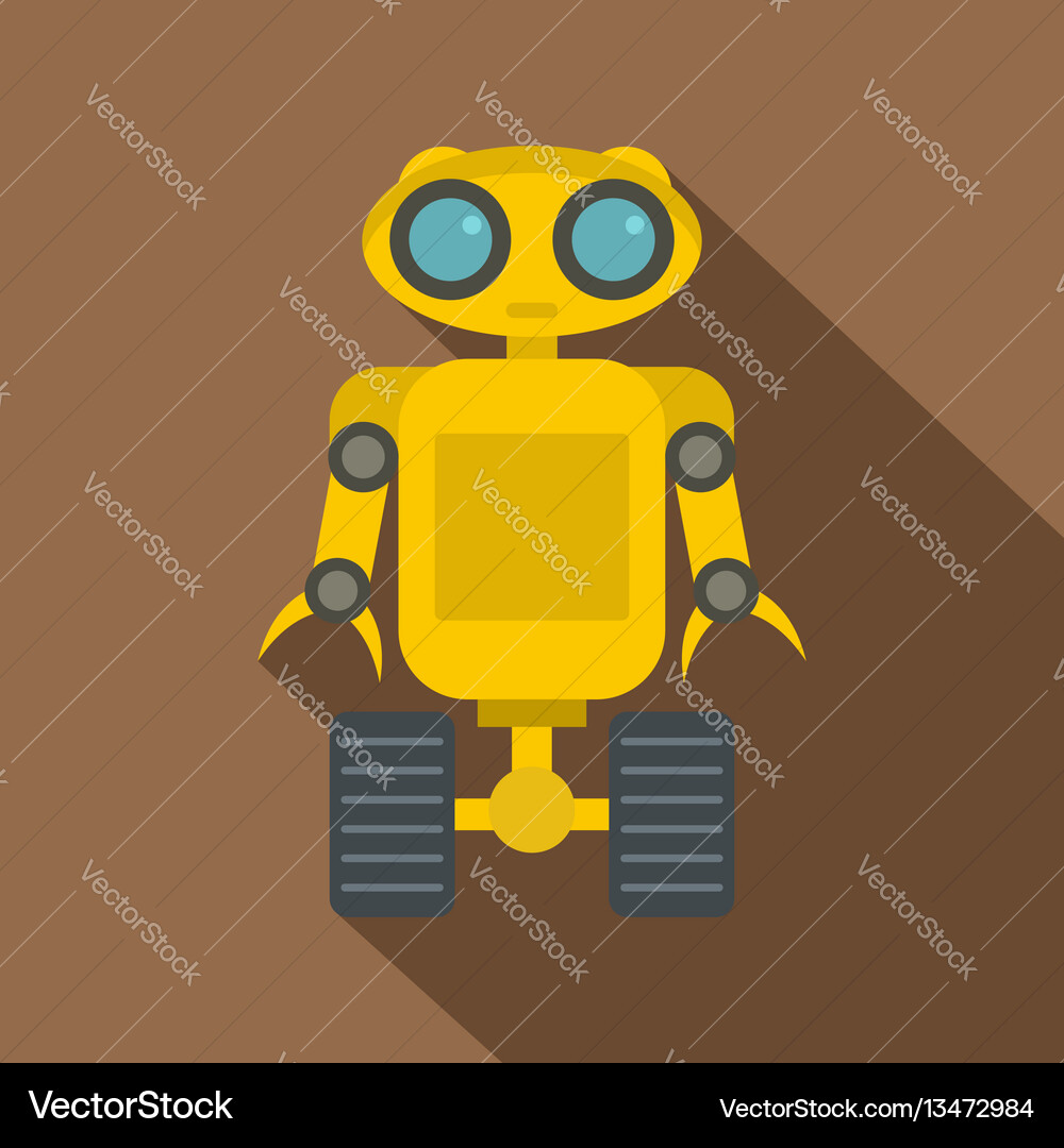 Gelbe Roboter-Symbol flach Stil Gelbe Roboter-Symbol flach Stil vektorbild