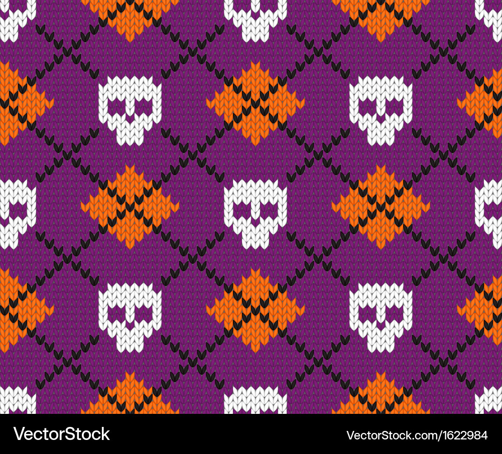 Halloween Skull Fabric Pattern Vector Image