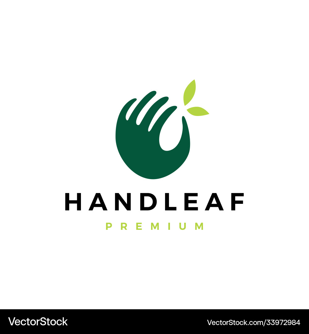 Hand leaf logo icon vector image