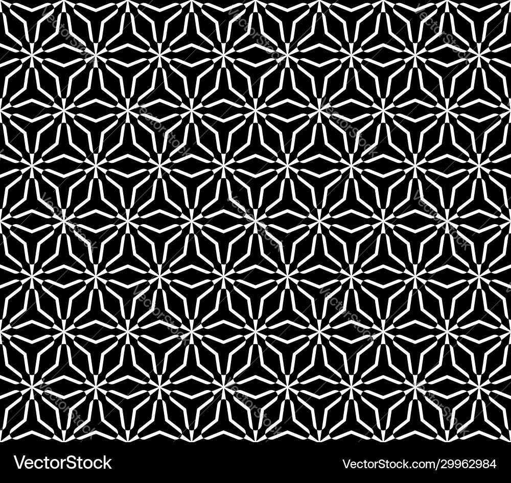 Monochrome seamless pattern triangular lattice Vector Image