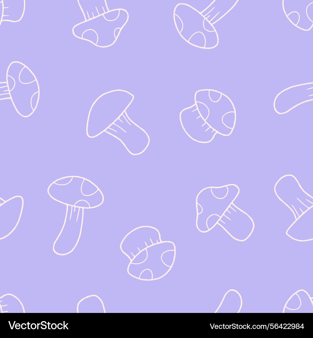 Outline mushroom seamless pattern background Outline mushroom seamless pattern background vector image