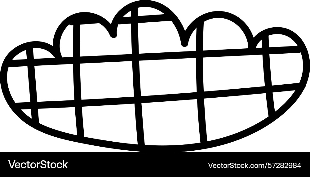 Outlined cloud with grid pattern vector image