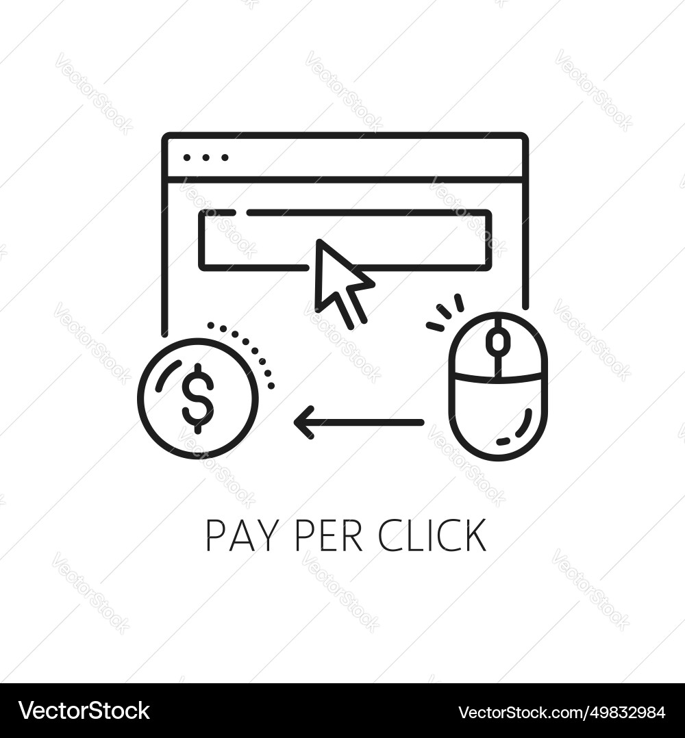 Pay per click serp icon search engine result page Pay per click serp icon search engine result page vector image