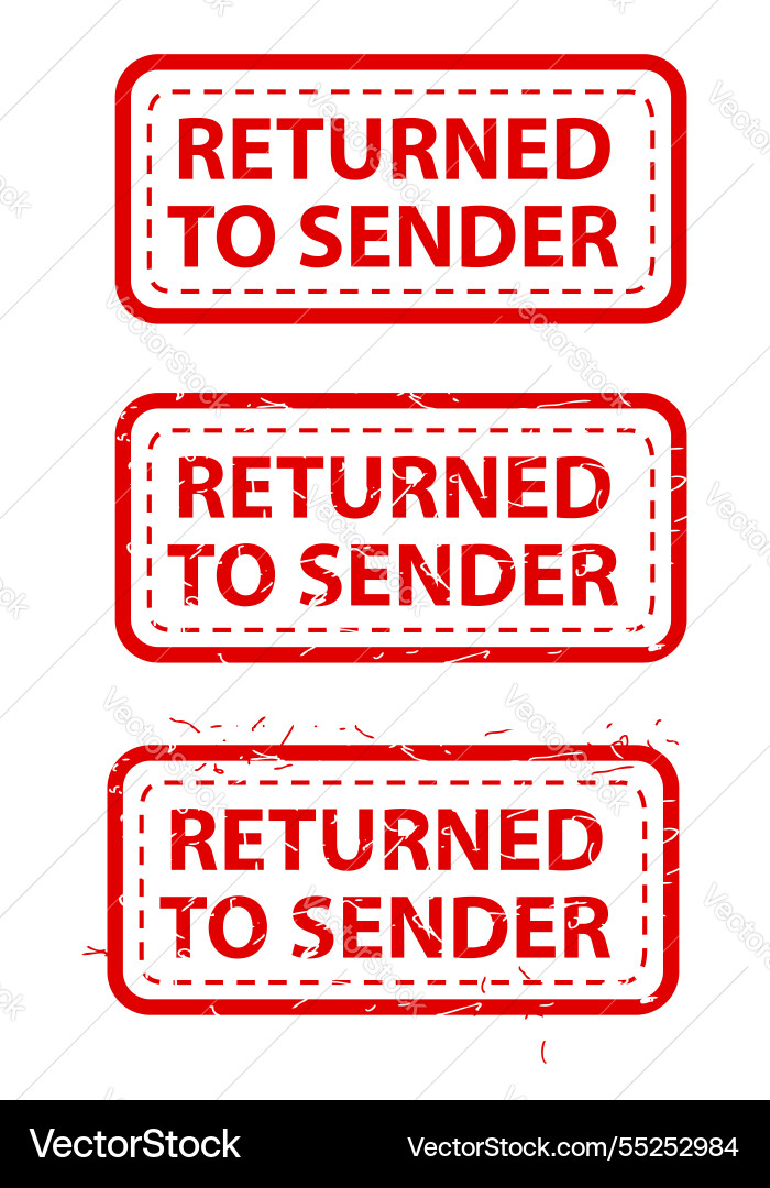 Returned to sender simple rust dirty red vector image