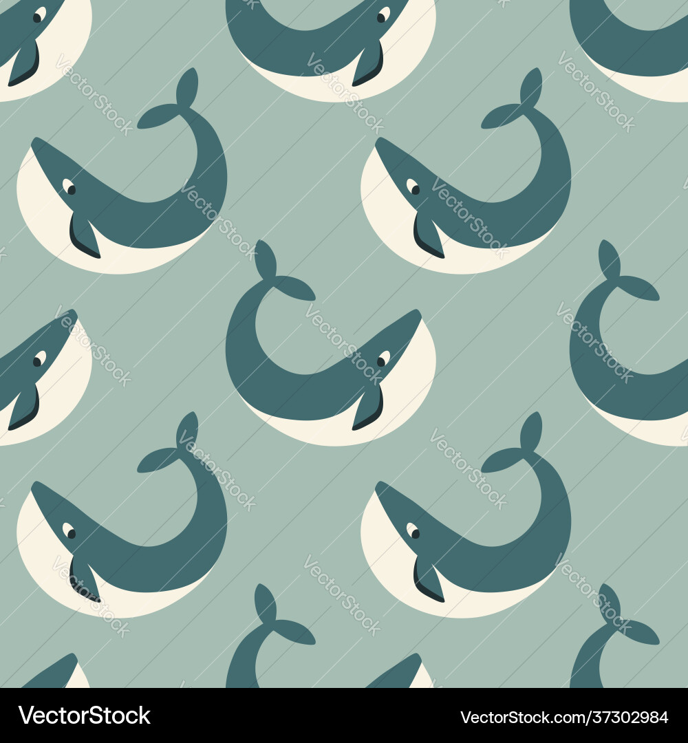 Seamless pattern with whales repeated texture Seamless pattern with whales repeated texture vector image